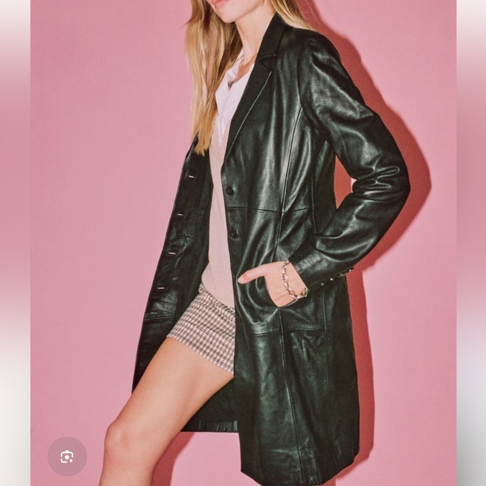 Reformation Veda Women's Black Leather Coat